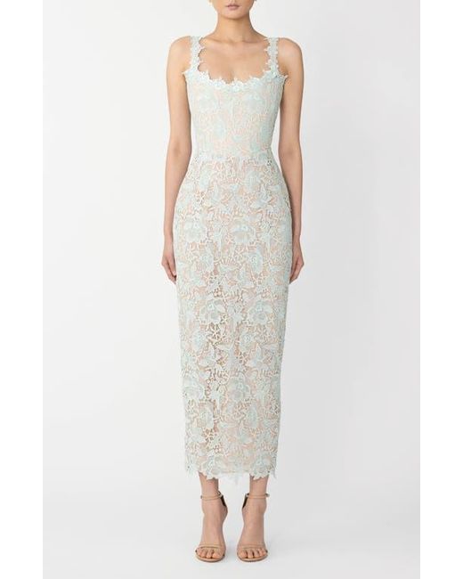 SAU LEE White Coraline Floral Lace Cocktail Dress