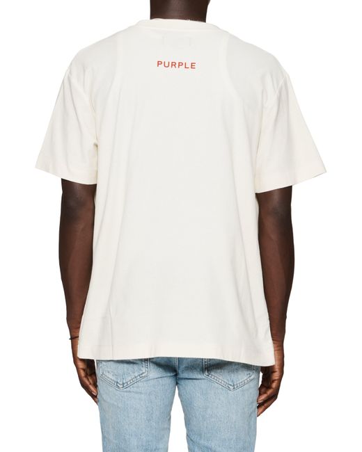Purple Brand White Oversize Logo Graphic T-shirt for men