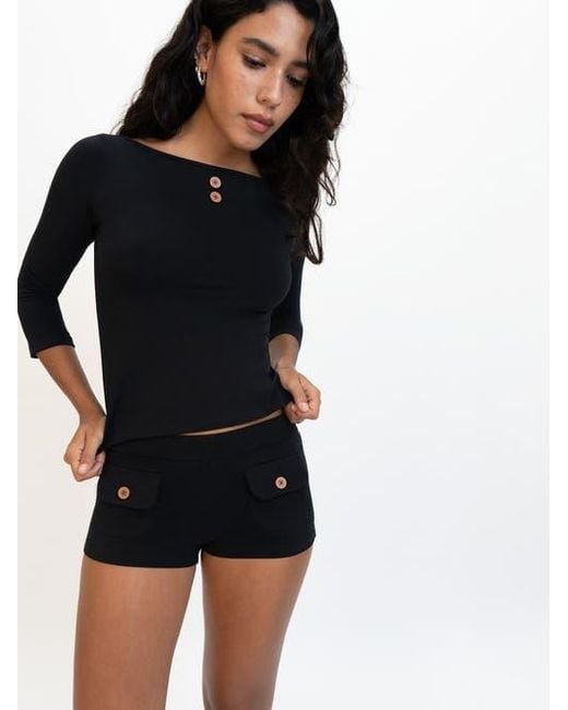 Oddli Blue Button Mini Shorts