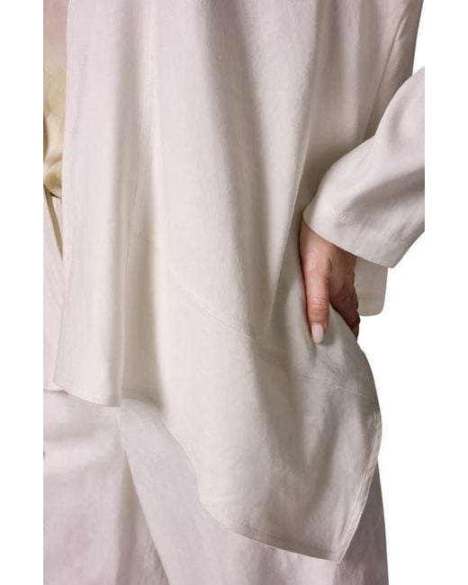 Donna Karan White Drape Front Jacket