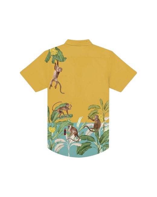 MAVRANS Yellow Monkey Weekend Short Sleeve Button-up Shirt