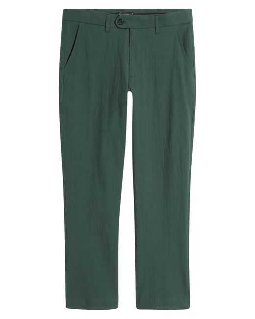 Percival Green Seersucker Cotton Blend Pants for men