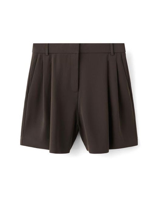 Mango Black Pleated Bermuda Shorts