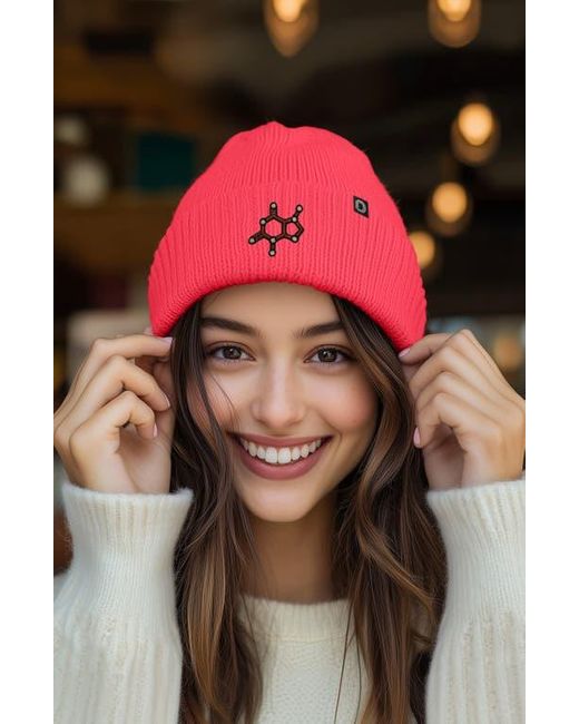 Alix Red Molecule Beanie for men