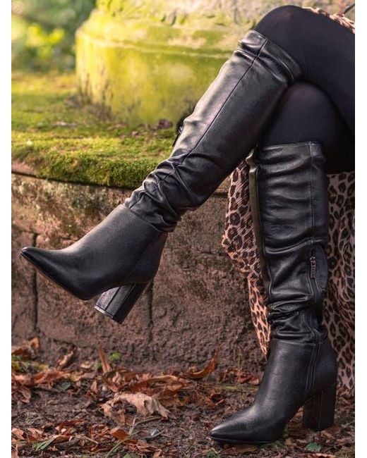 v-gan-london-peach-knee-high-boots-in-black-lyst