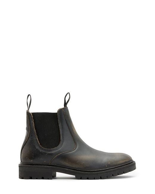 AllSaints Black Toby Lugged Chelsea Boot for men