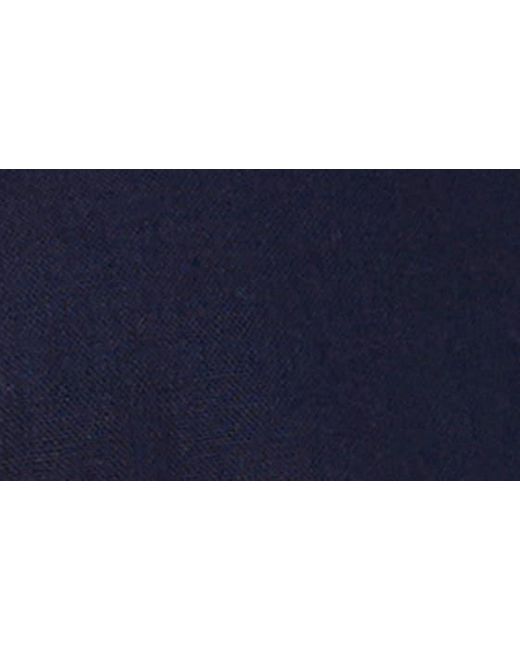 Halogen® Blue Halogen(r) Patch Pocket Crop Linen Blend Jacket