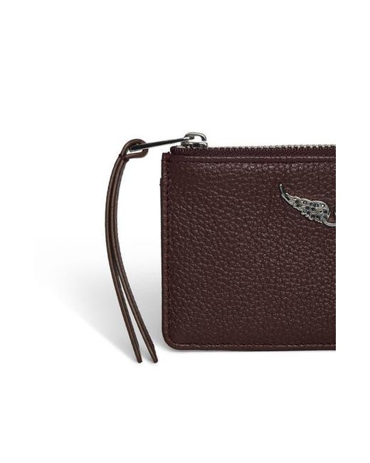 Zadig & Voltaire Brown Zip Leather Card Case