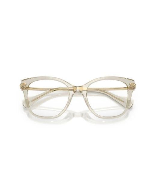 Swarovski Brown 49Mm Crystal Embellished Square Optical Glasses