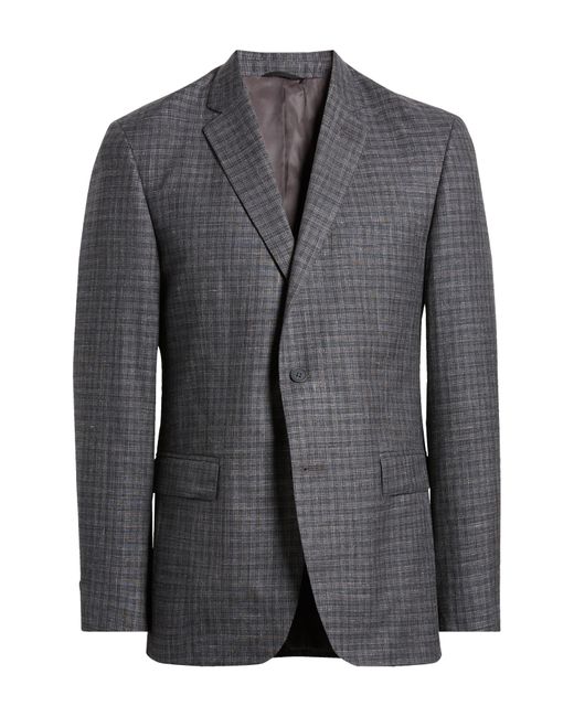 JB Britches Black Plaid Wool & Silk Blend Sport Coat for men