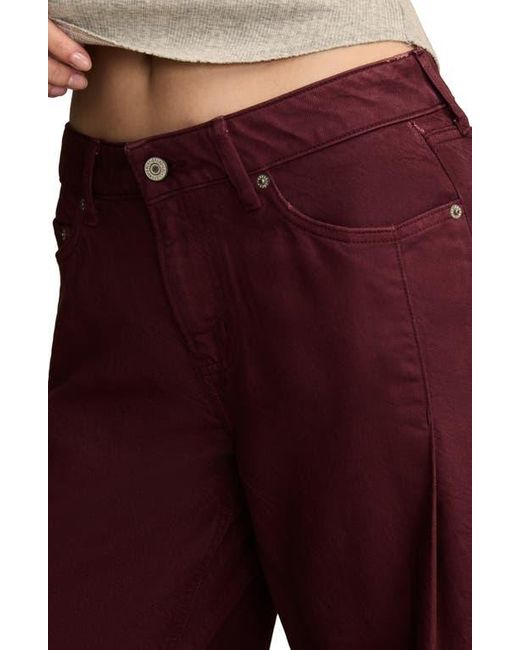 Lucky Brand Red Palazzo Pleated High Waist Wide Leg Jeans