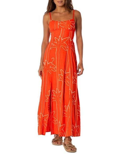 Maaji Red Palm Plantation Lupine Cover-Up Dress