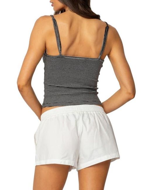 Edikted Gray Stripe Henley Camisole