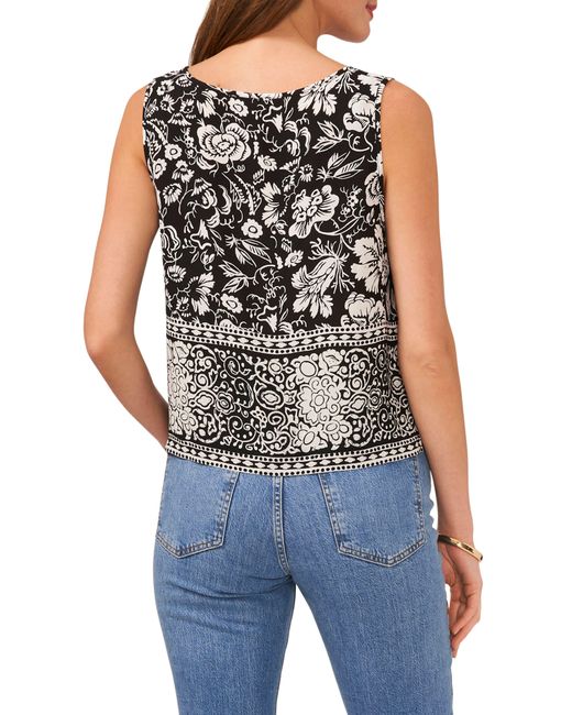 Vince Camuto Blue Floral Sleeveless Top