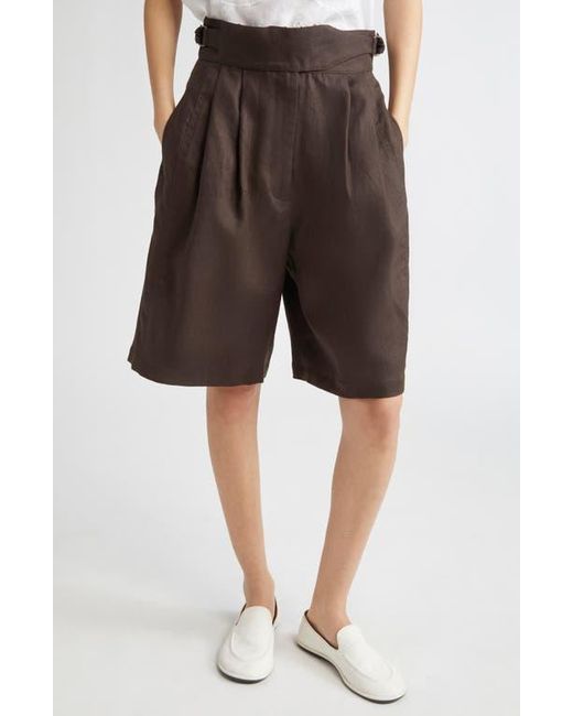 Bode Brown Smith Linen Bermuda Shorts