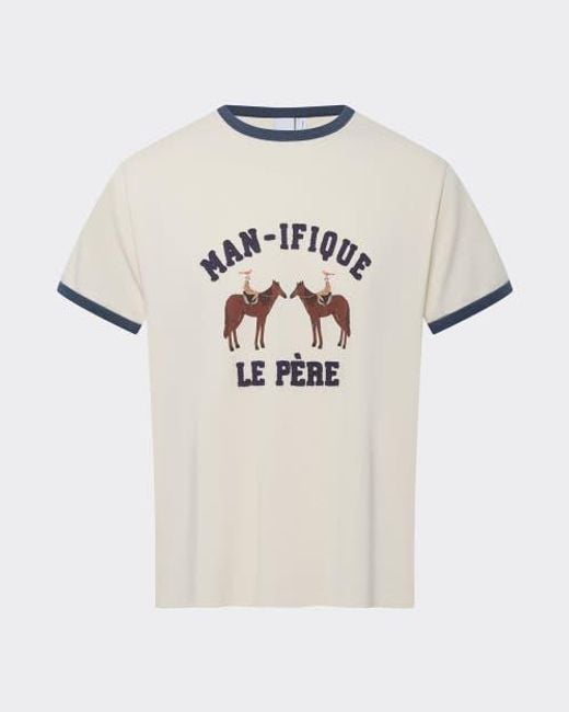le PERE White Manifique Ringer Tee for men