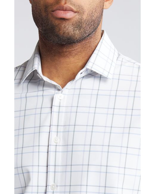 Mizzen+Main White Mizzen+main Leeward Trim Fit Windowpane Performance Button-up Shirt for men