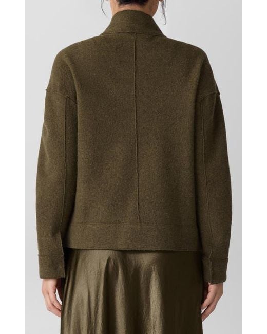 Eileen Fisher Green Boiled Wool Jacket