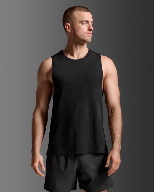 2xu Black Motion Cotton Flex Tank for men