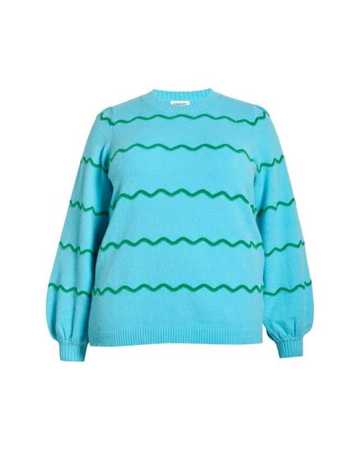 Sugarlips Blue Maeverly Wavy Stripe Sweater