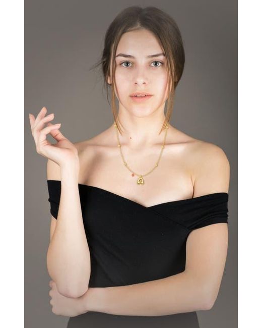 Emma Rae Metallic 14K Plated Bubble Initial Pendant Necklace