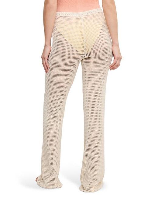 GOOD AMERICAN Natural Open Knit Cover-Up Pants
