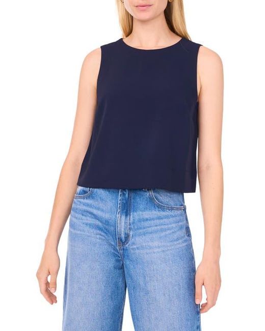 1.STATE Blue Sleeveless Boxy Twill Top
