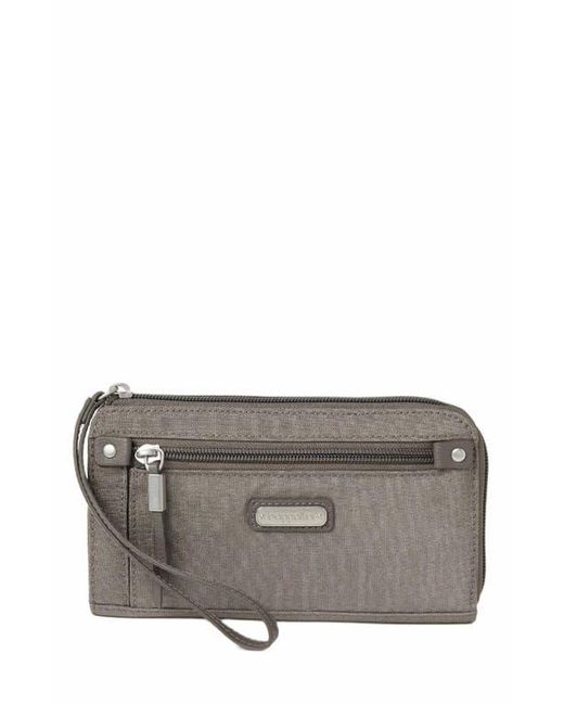 Baggallini Gray Zip Around Rfid Wallet Wristlet