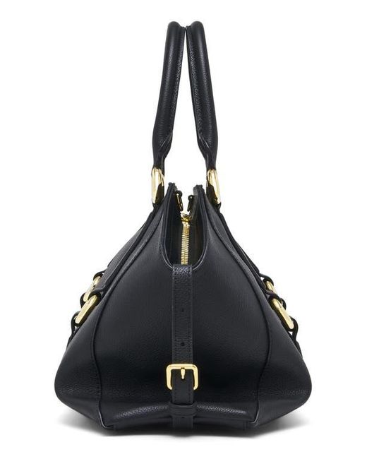 Alexander McQueen Black Medium Farringdon Leather Satchel