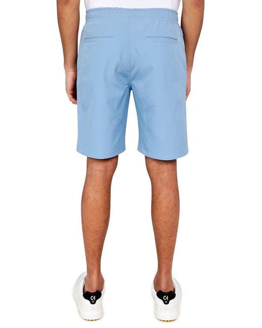 Con.struct Blue Regular Fit Solid Recycled Performance Drawstring Golf Shorts for men