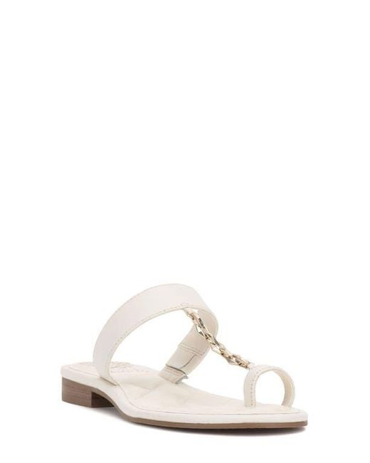 Vince Camuto White Lexie Toe Loop Sandal