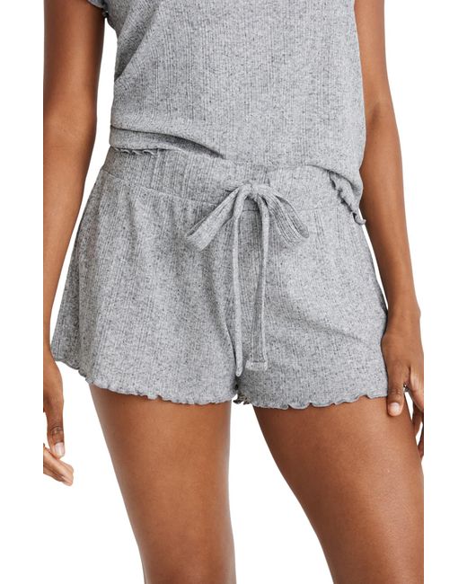 Madewell Ruffle Pajama Shorts in Gray Lyst