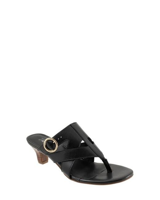 Trotters Black Nikki Kitten Heel Flip Flop