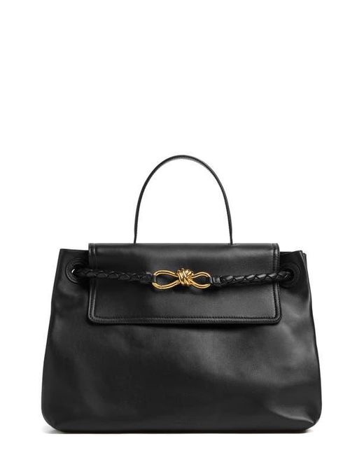 Bottega Veneta Black Ciao Ciao Knot Detail Leather Top Handle Bag