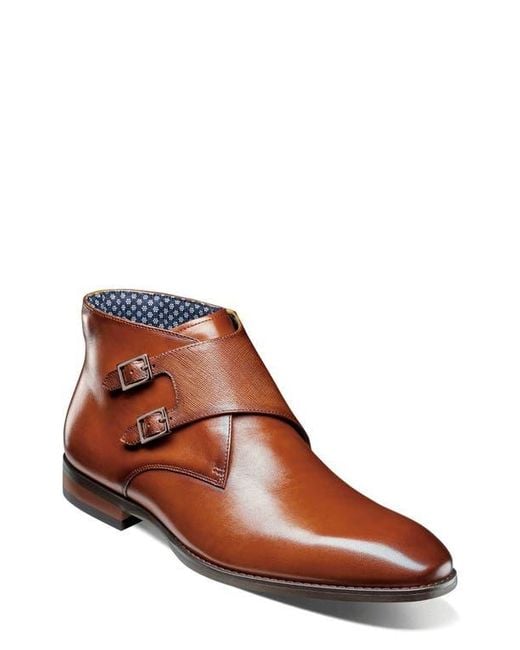 Stacy Adams Brown Kaius Double Monk Strap Boot for men