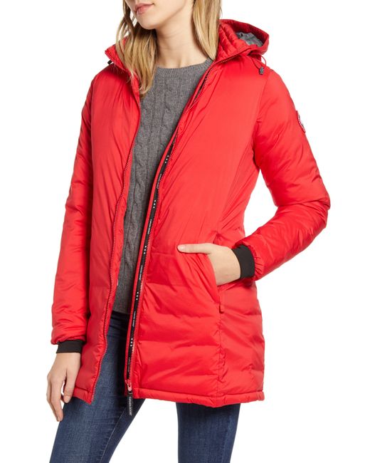 Canada Goose Red Camp Hooded Down Jacket