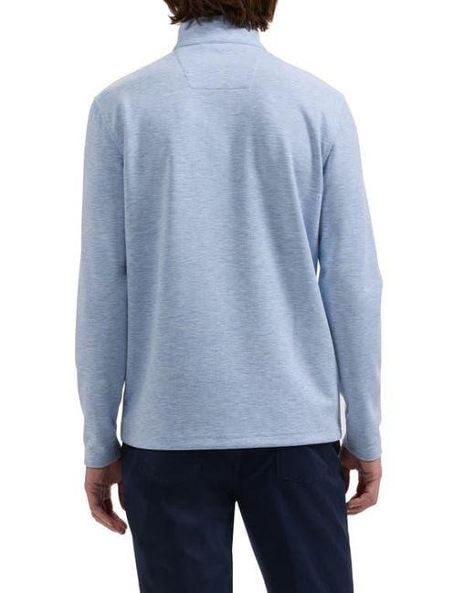 Bugatchi Blue Soft Touch Quarter Zip Pullover for men