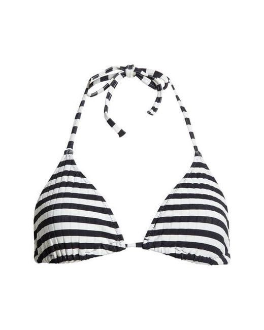 Solid & Striped Black Iris Rib Bikini Top