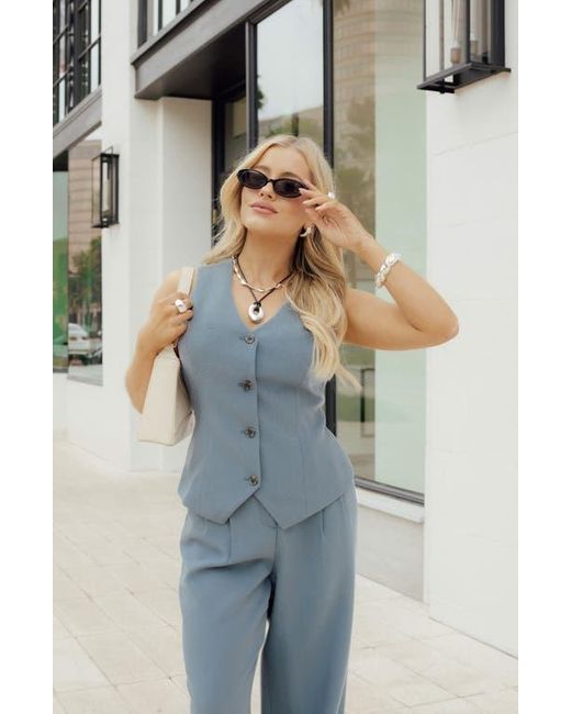 Open Edit Blue The Icon Tailored Waistcoat