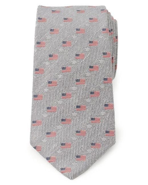 Cufflinks Inc. Gray American Flag Cotton Tie for men