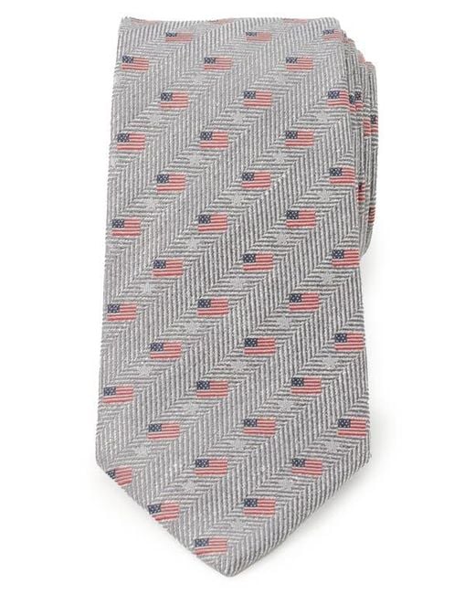 Cufflinks Inc. Gray American Flag Cotton Tie for men