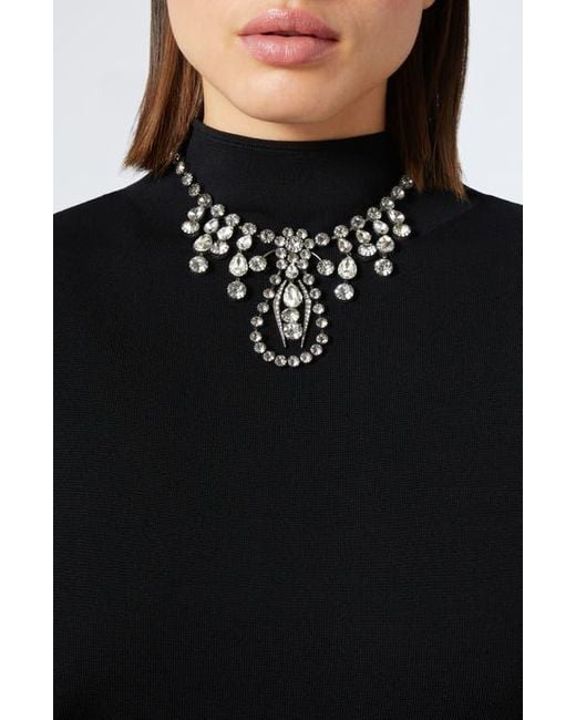 Marina Rinaldi Black Eulalia Mock Neck Tunic Sweater