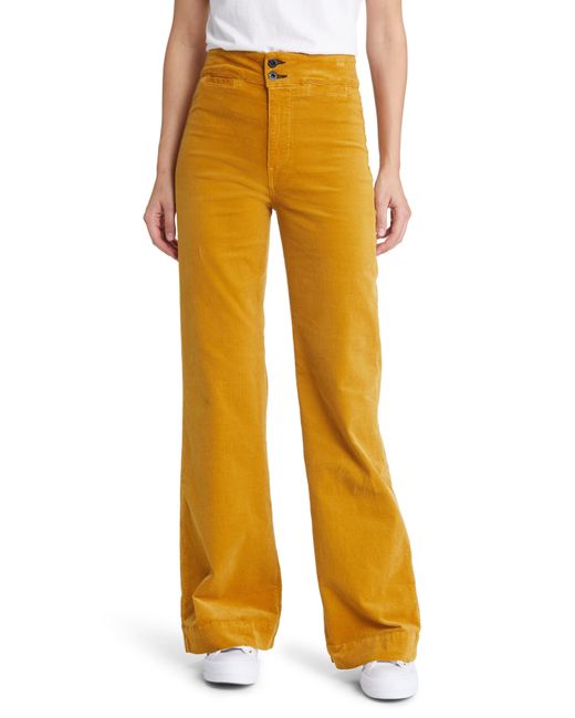 ASKK NY Brighton High Waist Wide Leg Corduroy Jeans in Yellow Lyst