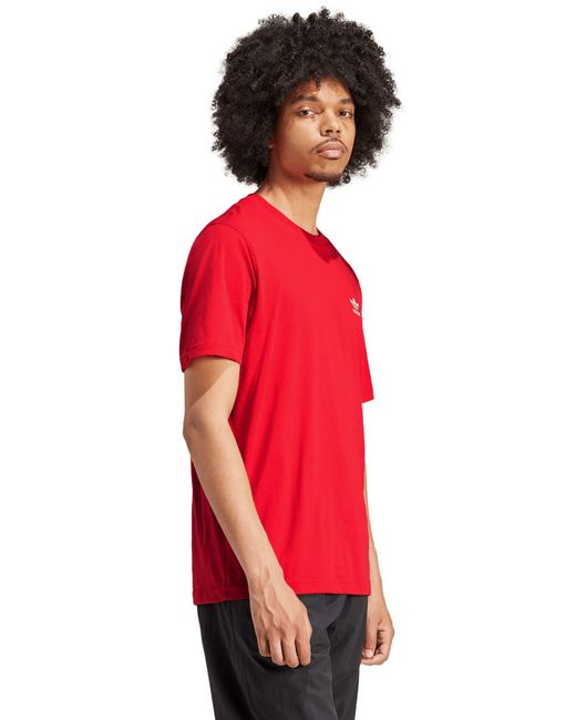 Adidas Originals Red Essential Solid T-shirt for men