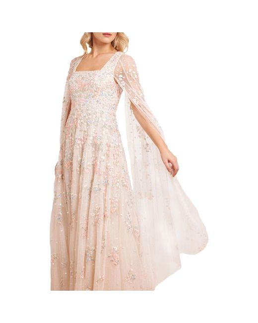 Needle & Thread Pink Versailles Ditsy Cape Sleeve Ankle Gown