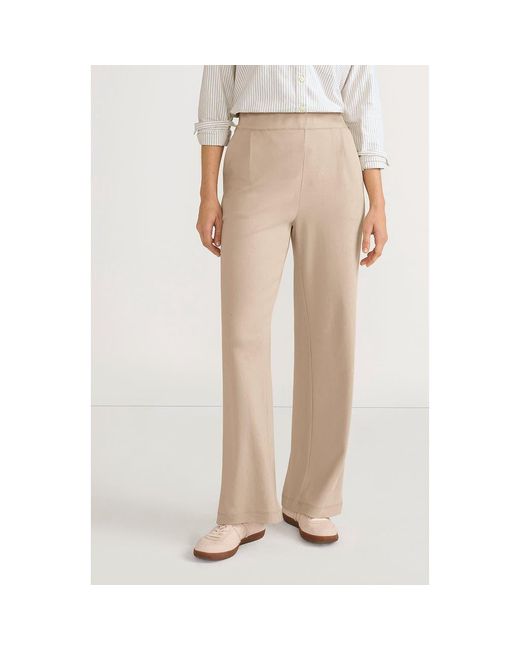 Lands' End Natural Knit High Rise Pleated Wide Leg Pants
