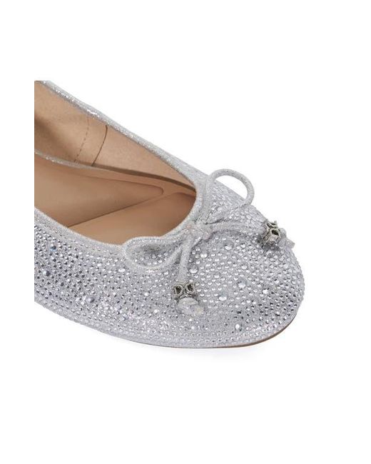 Dune White Hallis Embellished Ballet Flat