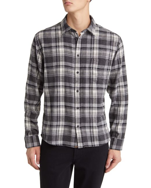 Billy Reid Gray Tuscumbia Plaid Flannel Button-up Shirt for men