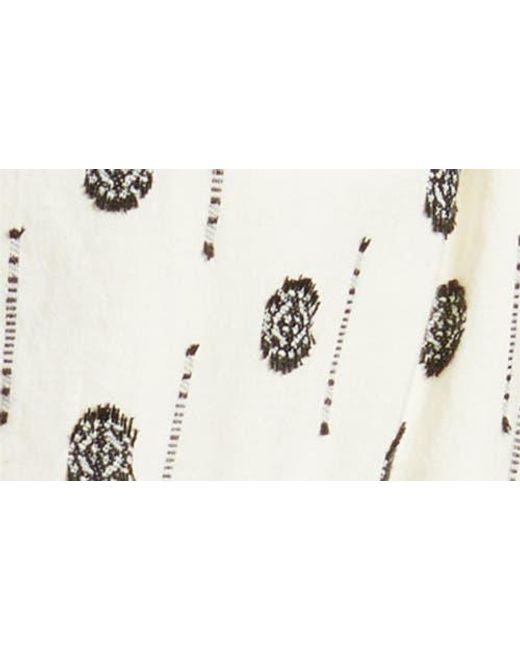 Treasure & Bond Natural Short Sleeve Cotton Blend Tiered Minidress
