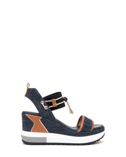 Nero Giardini Blue Bungee Platform Wedge Sandal